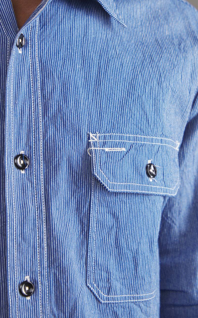 Sugar Cane SC25511 Jean Cord Work Shirt Navy