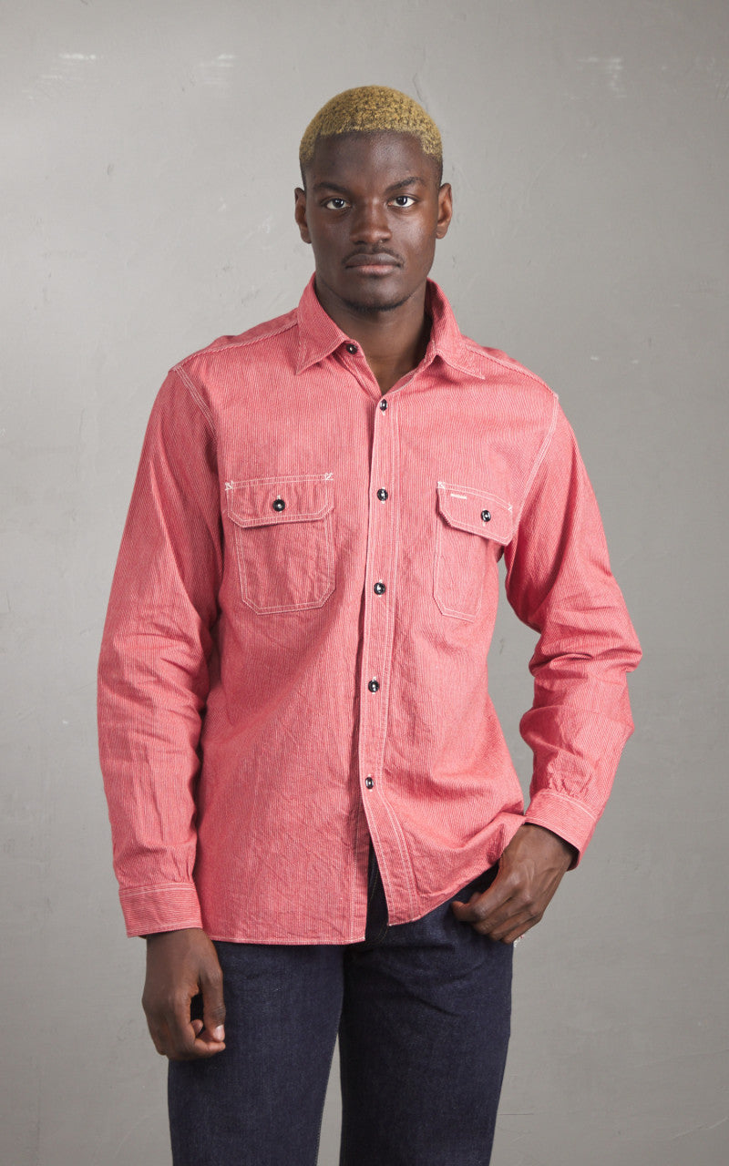 Sugar Cane SC25511 Jean Cord Work Shirt Red