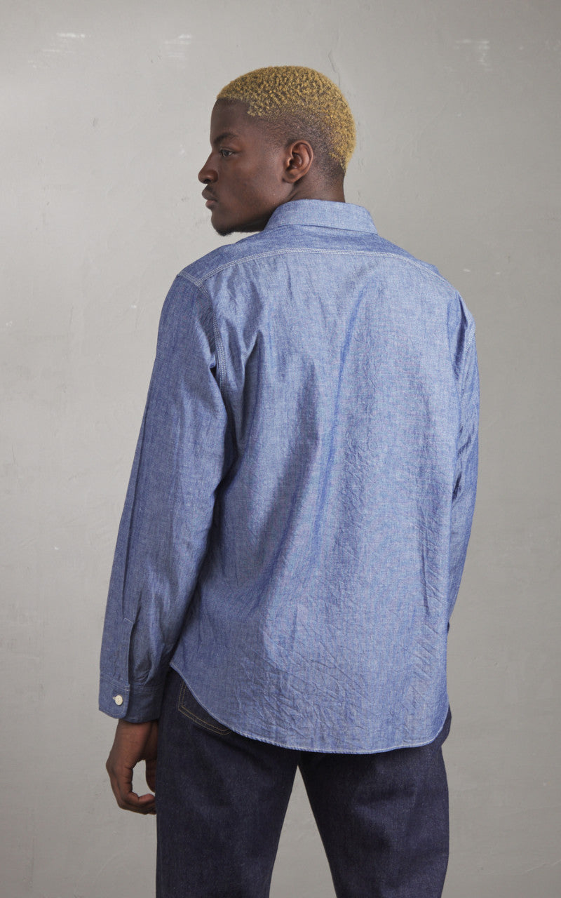 Sugar Cane SC27850 Blue Chambray Work Shirt One Wash Blue