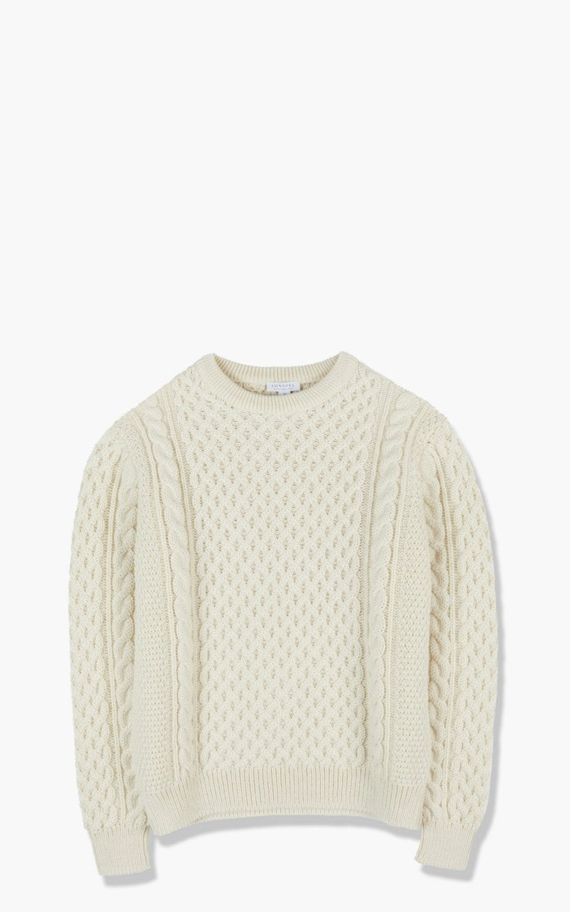 Sunspel Cable Jumper Ecru