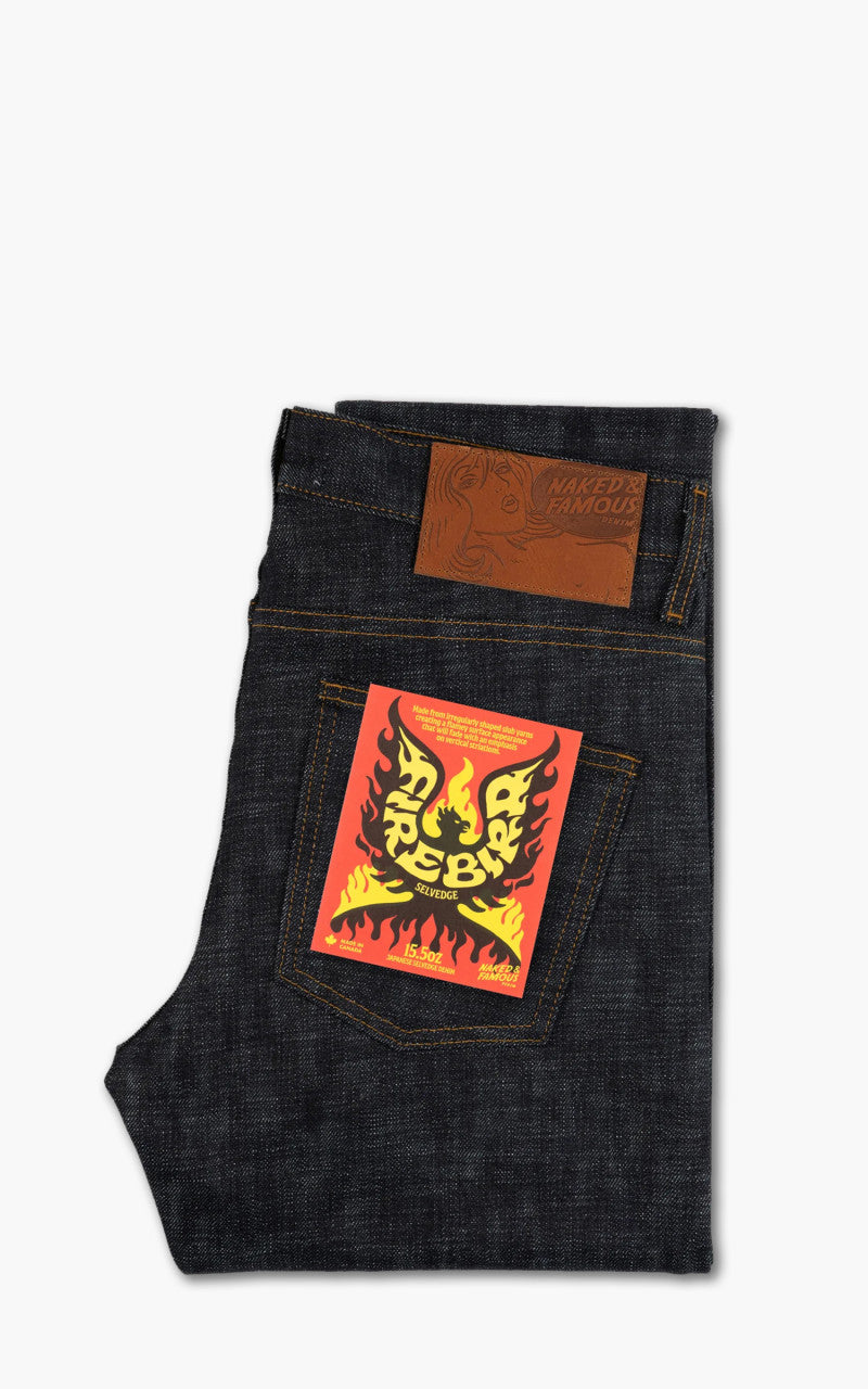 Naked & Famous Denim Super Guy Fire Bird Selvedge