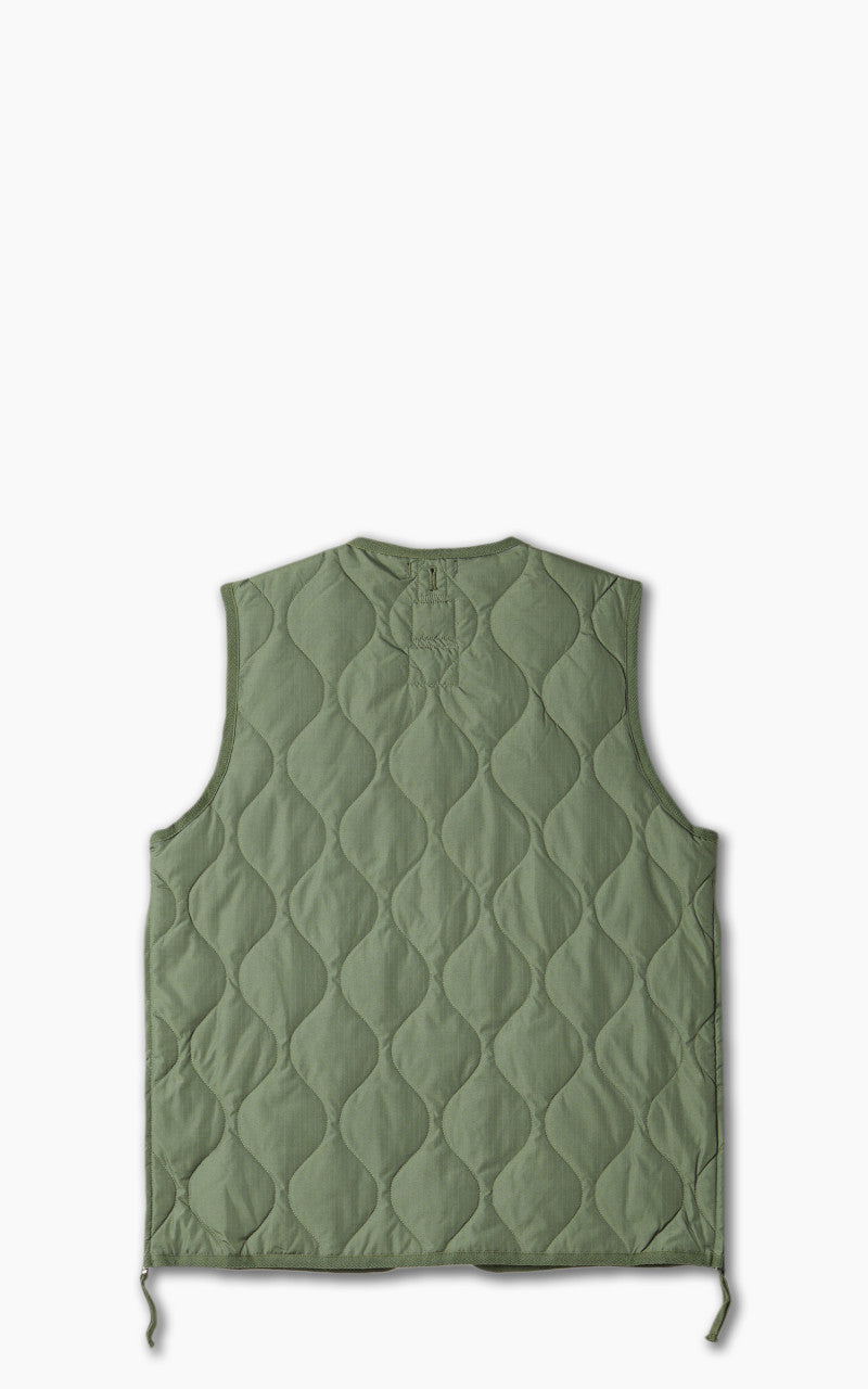 Taion Military Zip V-Neck Vest Olive