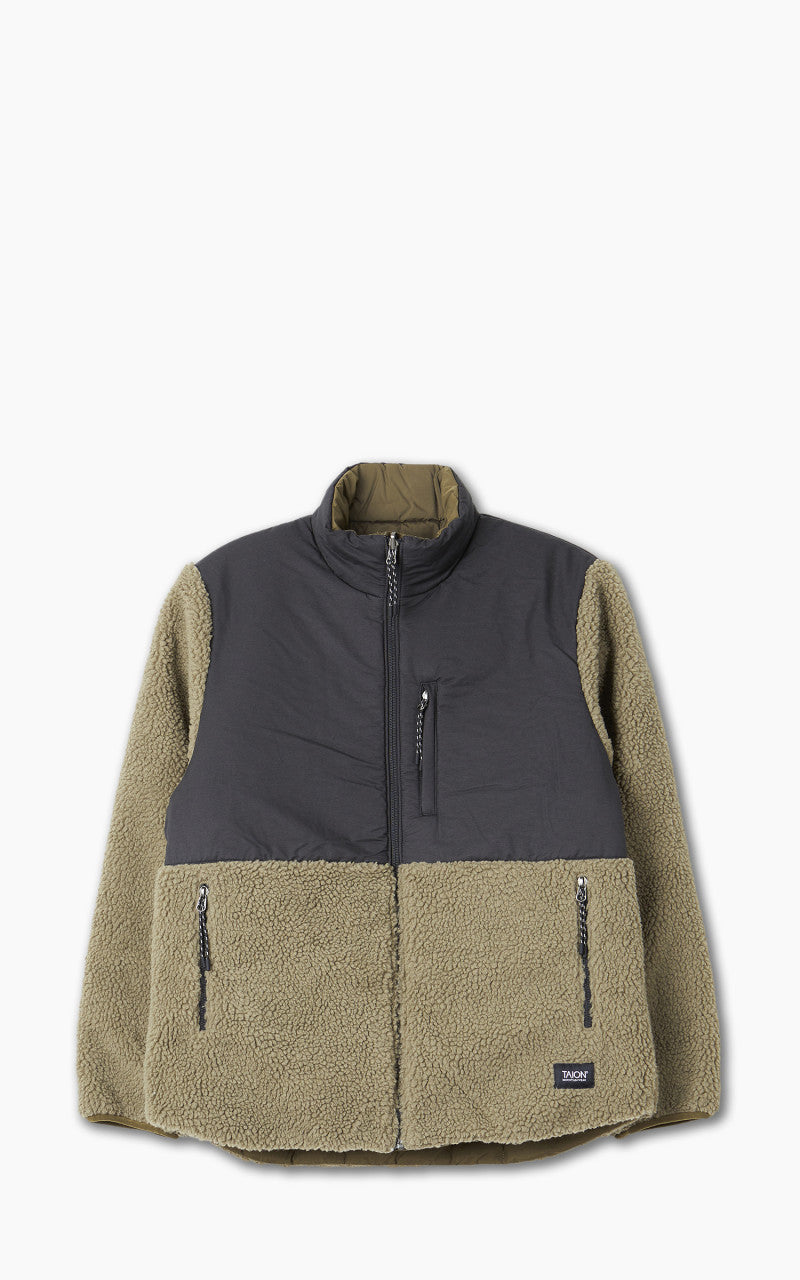 Taion Reversible Mountain Down Jacket Olive/Black Beige