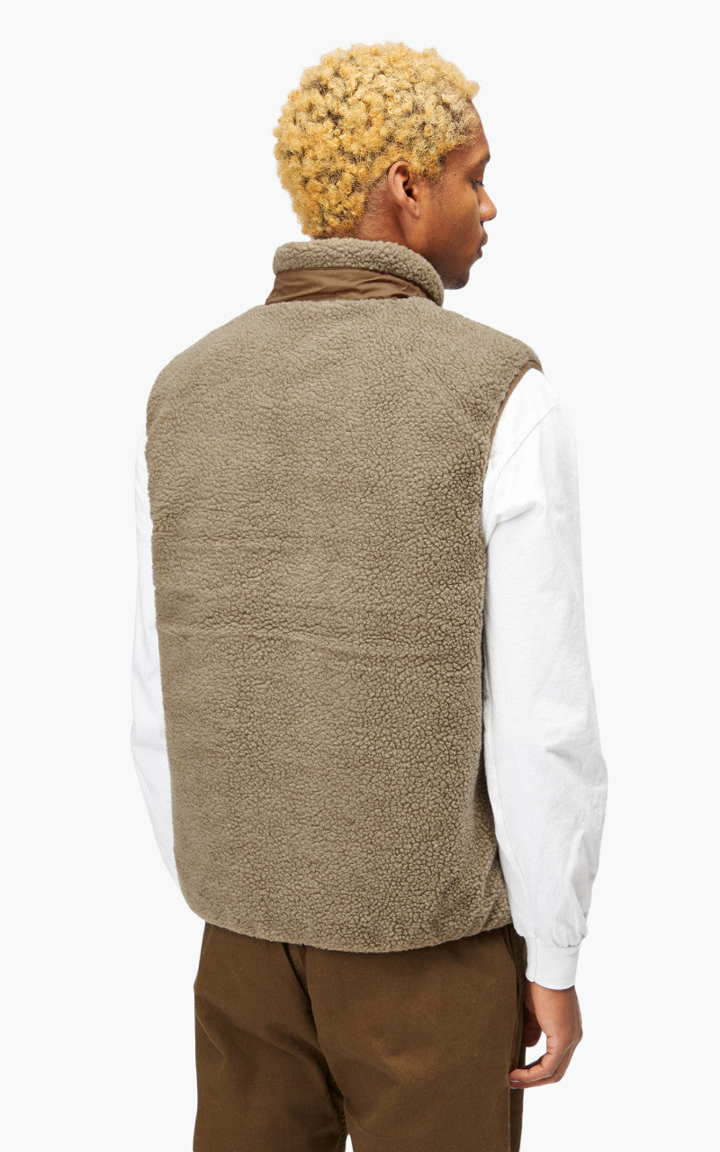 Taion Mountain Reversible Down x Boa Vest Light Brown/Beige