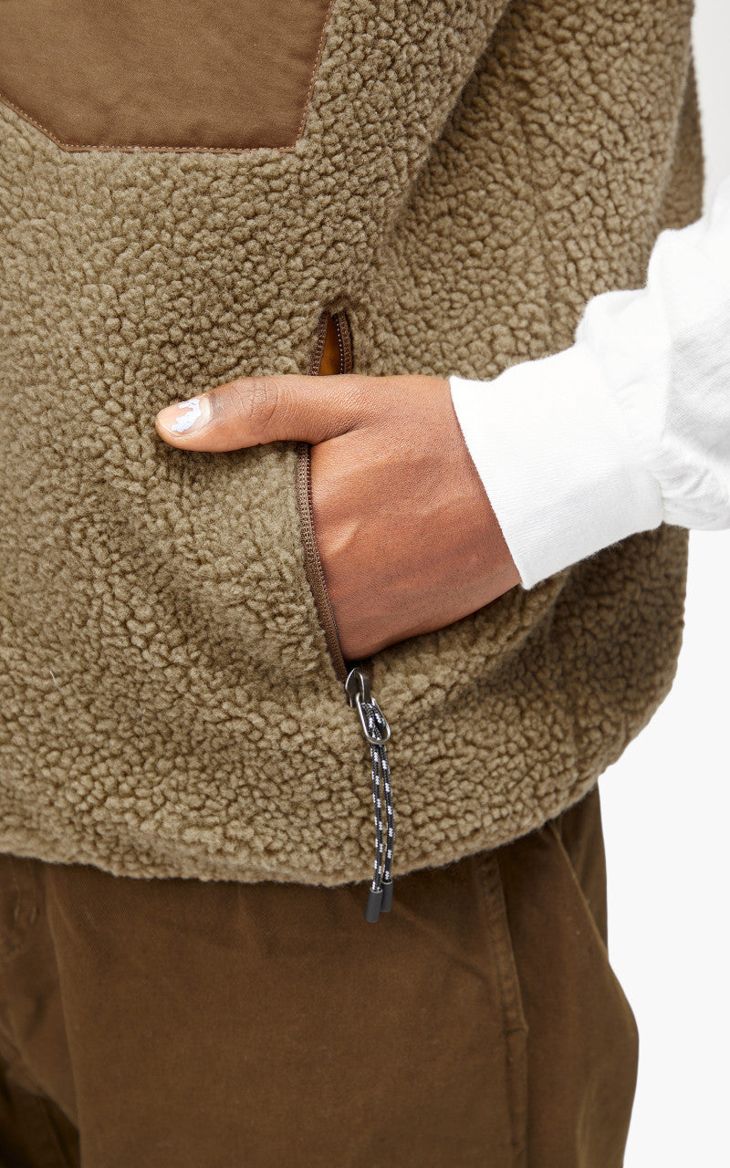 Taion Mountain Reversible Down x Boa Vest Light Brown/Beige