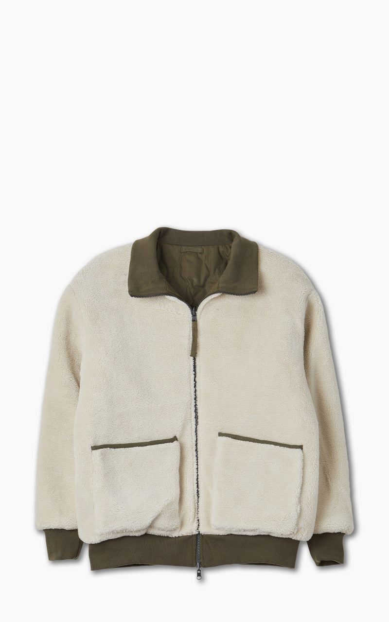 Taion Reversible Military High Neck Down Jacket Dark Olive/Cream