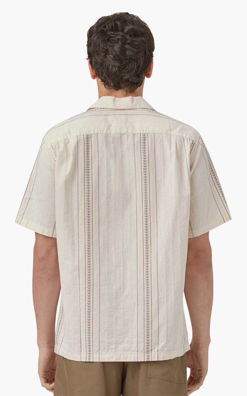 Portuguese Flannel Tapestry Camp Collar Shirt Natural