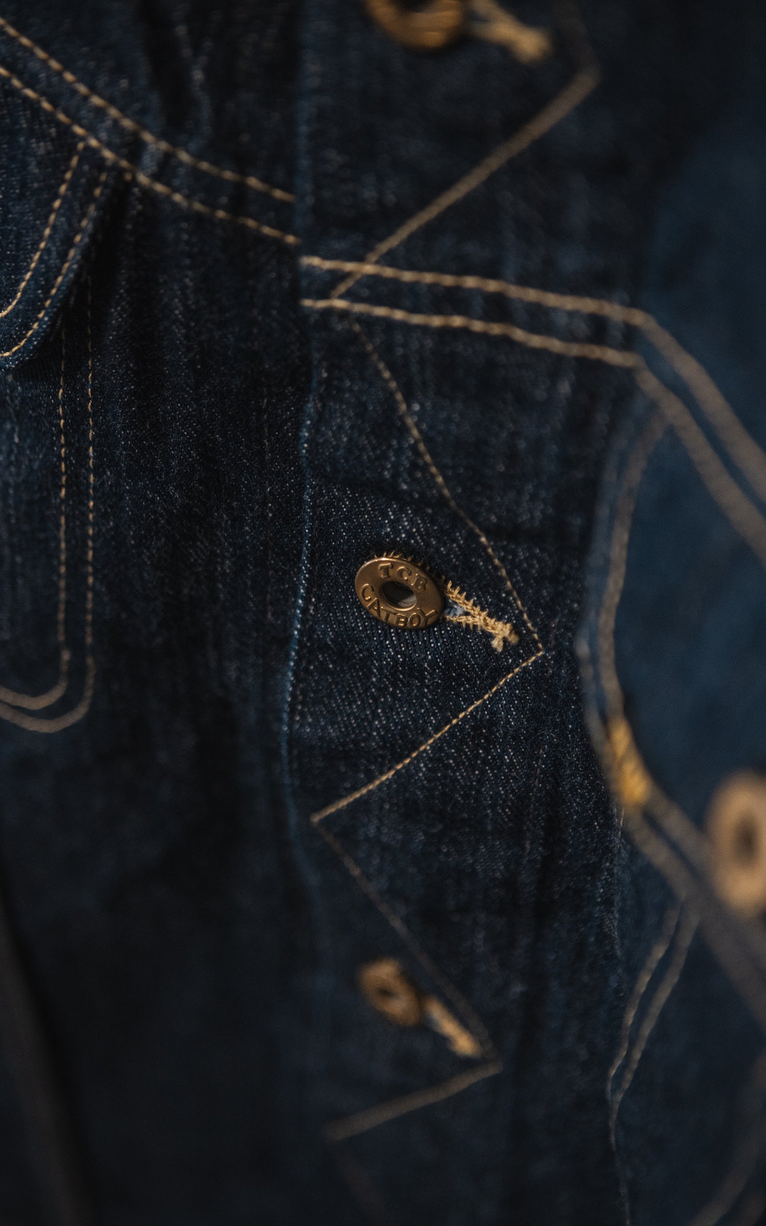 TCB Cats Drive Denim Jacket Selvedge Indigo