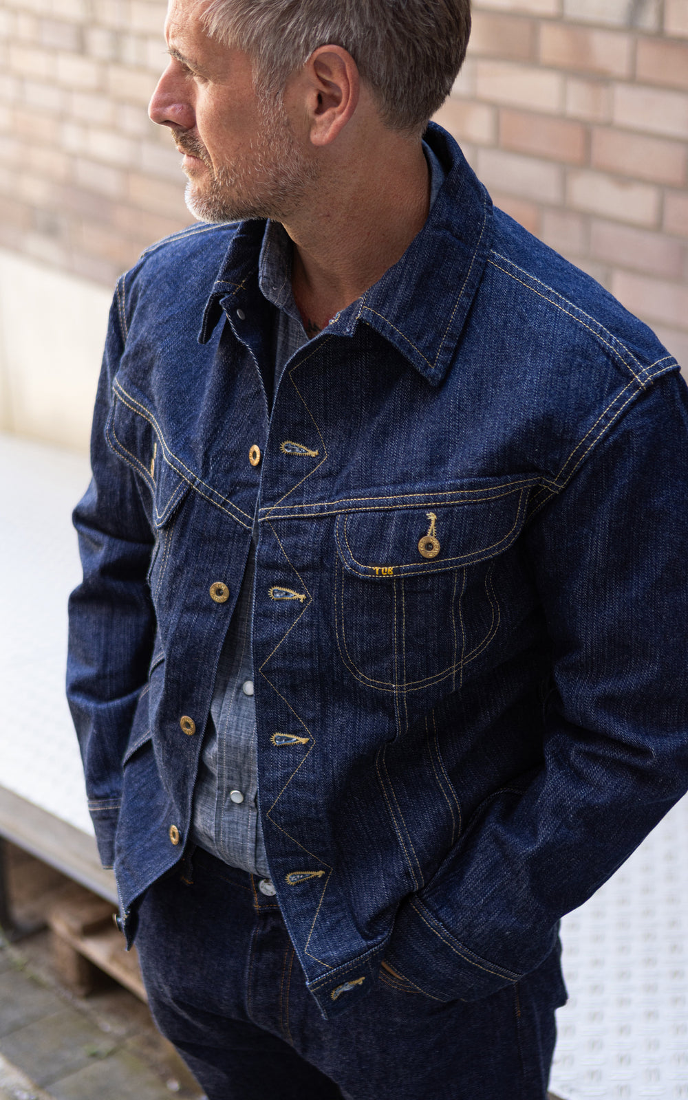 TCB Cats Drive Denim Jacket Selvedge Indigo
