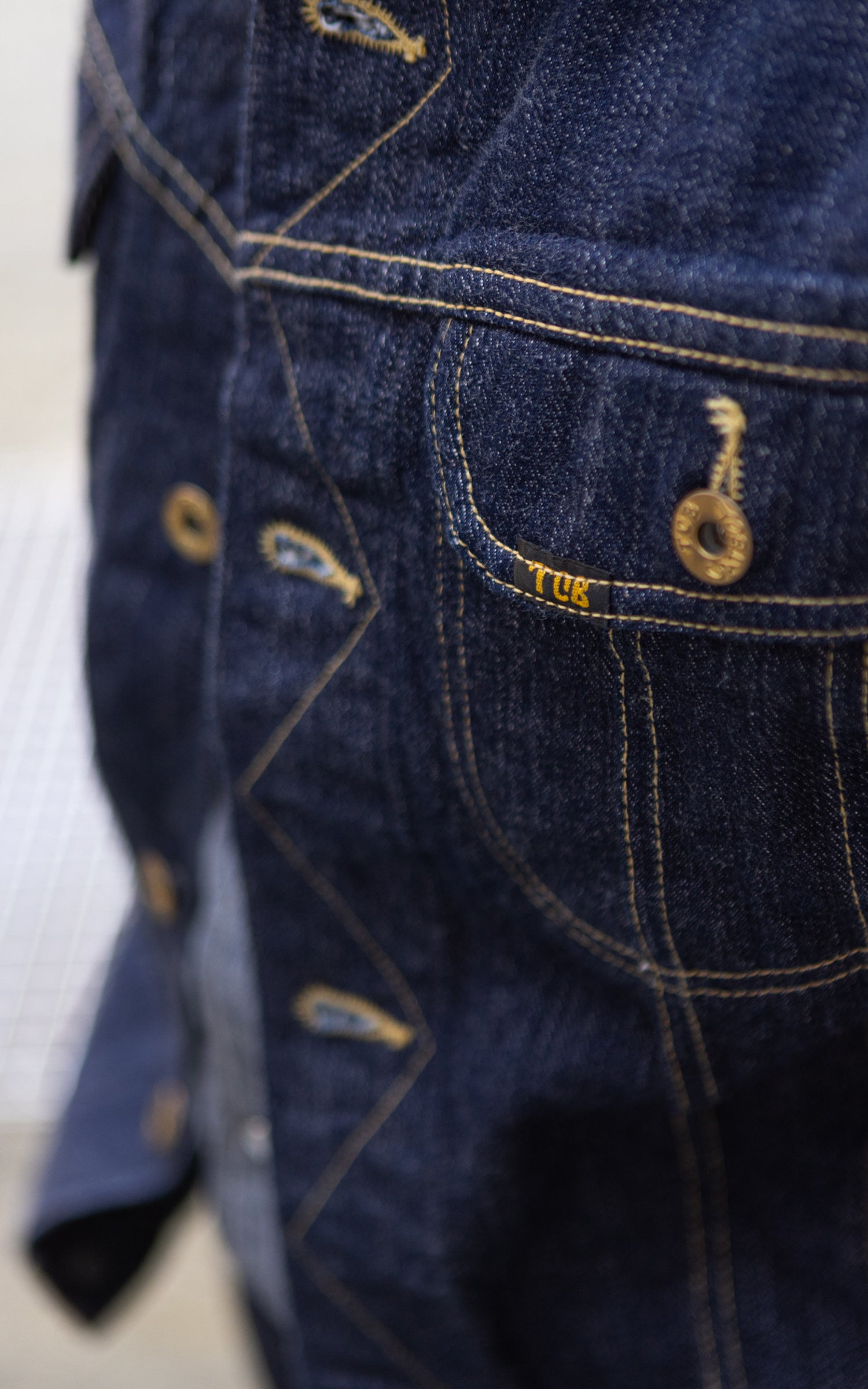 TCB Cats Drive Denim Jacket Selvedge Indigo