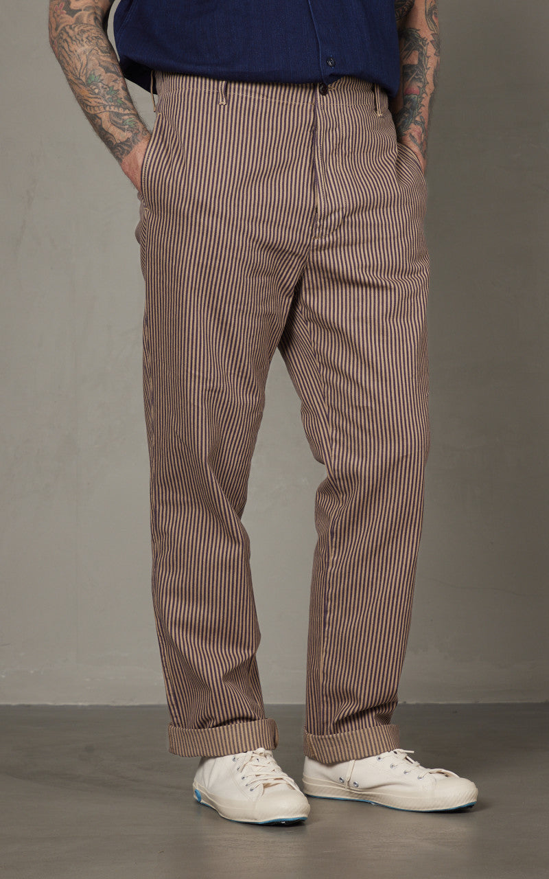 Tellason Army Chino Overdyed Hickory Stripe Desert Sand