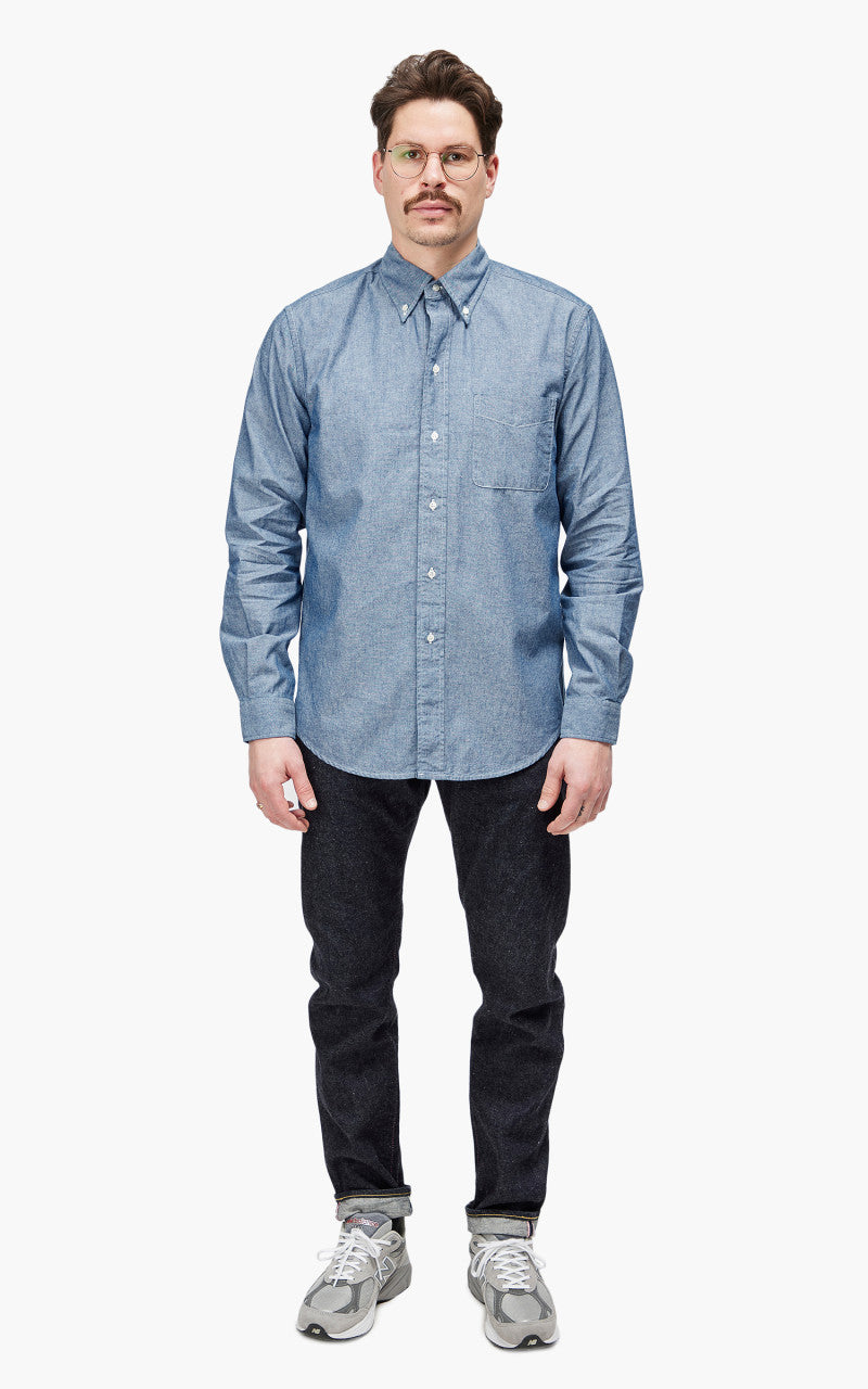 Tellason Button Down Shirt Chambray Light Blue