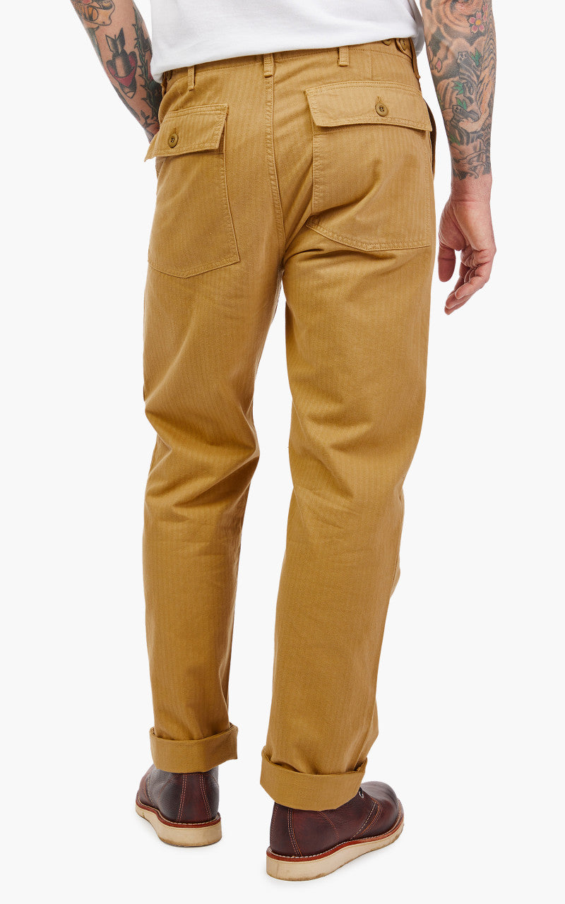 Tellason Fatigue Pant Straight Herringbone Twill Khaki
