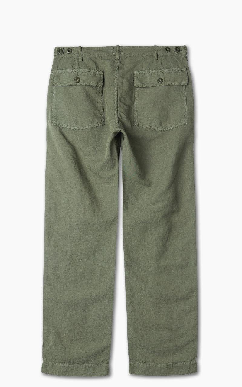 Tellason Fatigue Pant Straight Cotton Linen Slub Moss