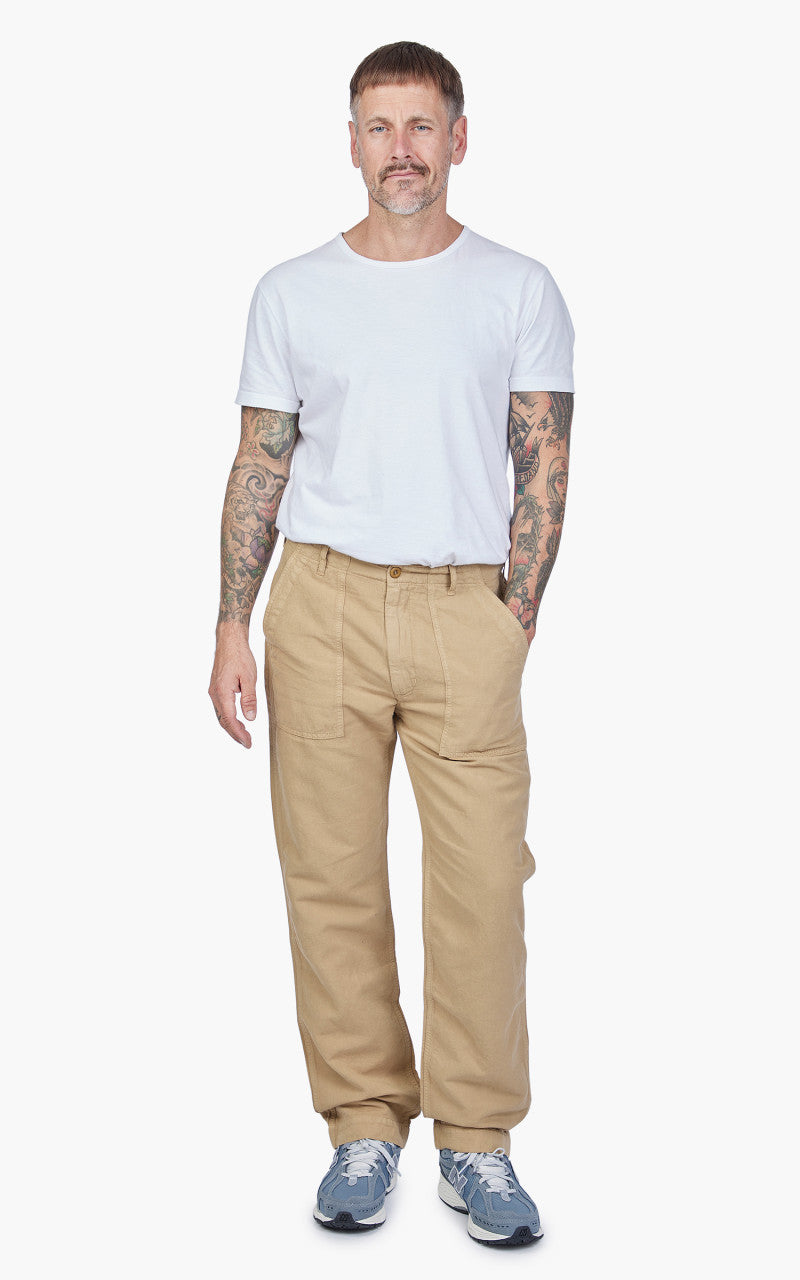 Tellason Fatigue Pant Straight Cotton Linen Slub Desert Sand