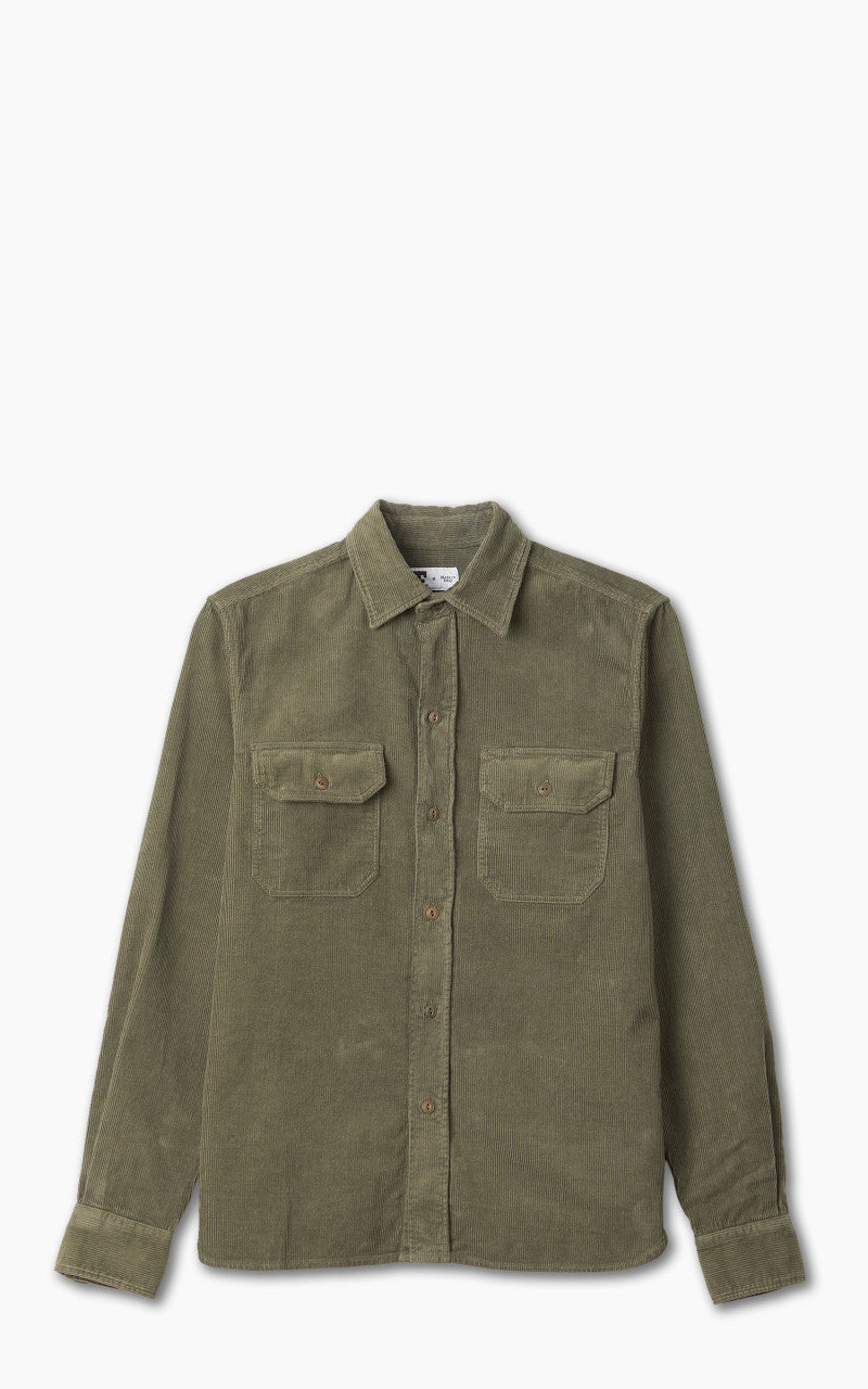 Tellason Clampdown Shirt Corduroy Millerighe Moss