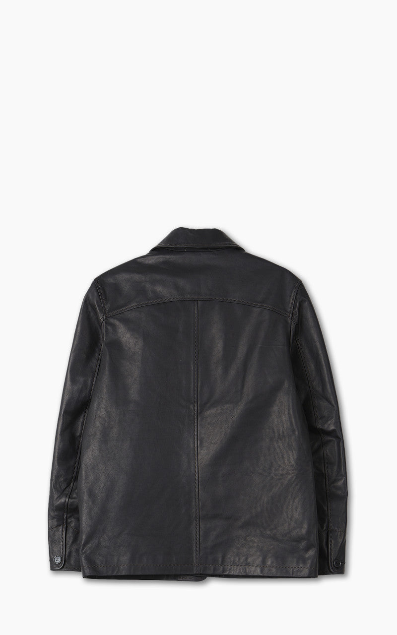 Tellason Car Coat Italian Horsehide Leather Black