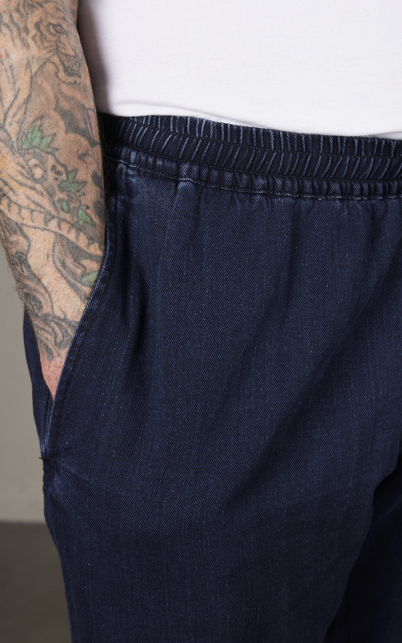 Tellason Easy Shorts Herringbone Dyed Indigo
