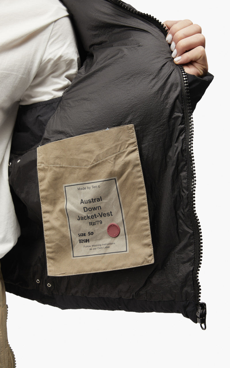 Ten C Austral Down Jacket Vest Black