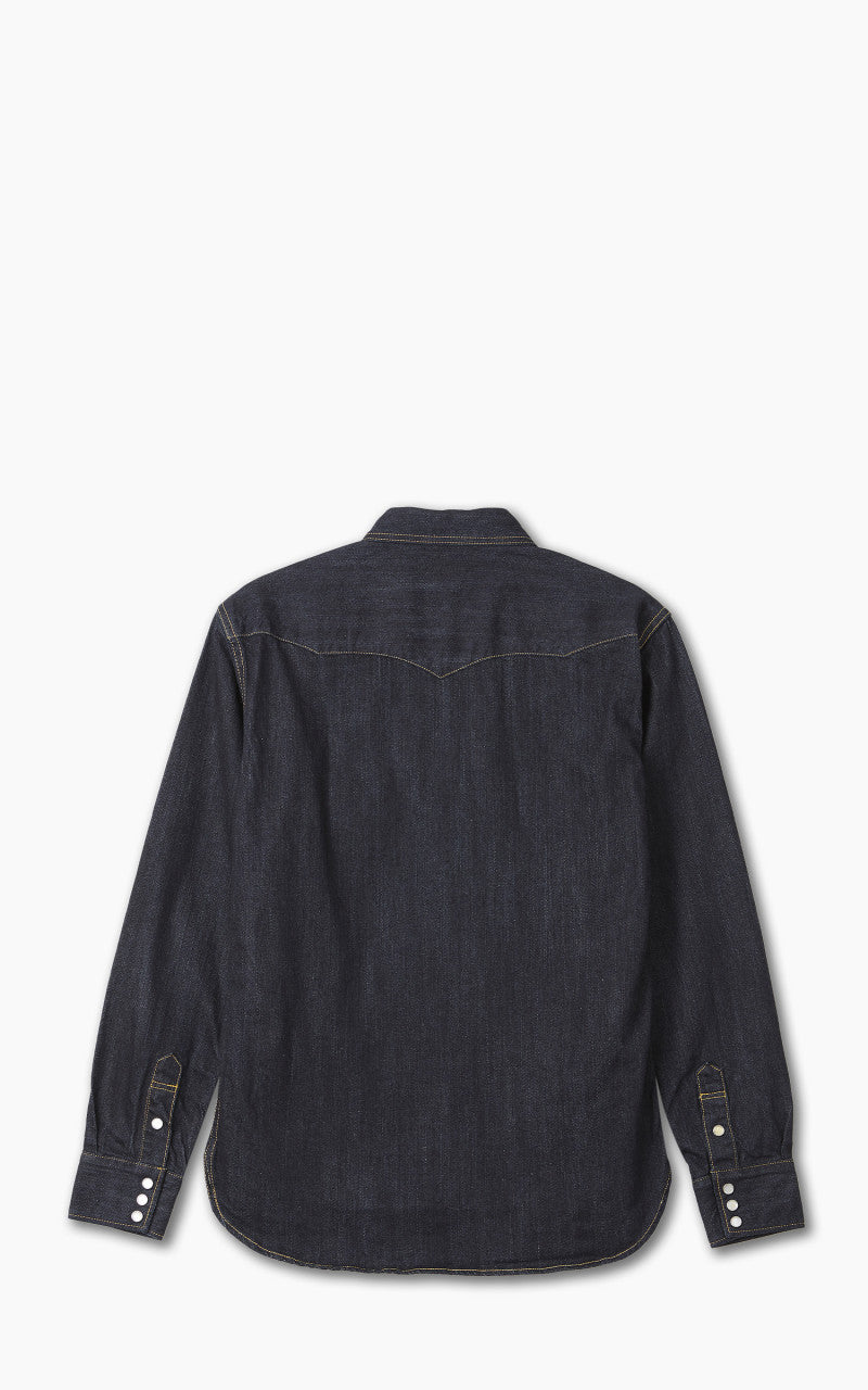 The Flat Head FN-SDW-001L Denim Western Shirt Selvedge Indigo
