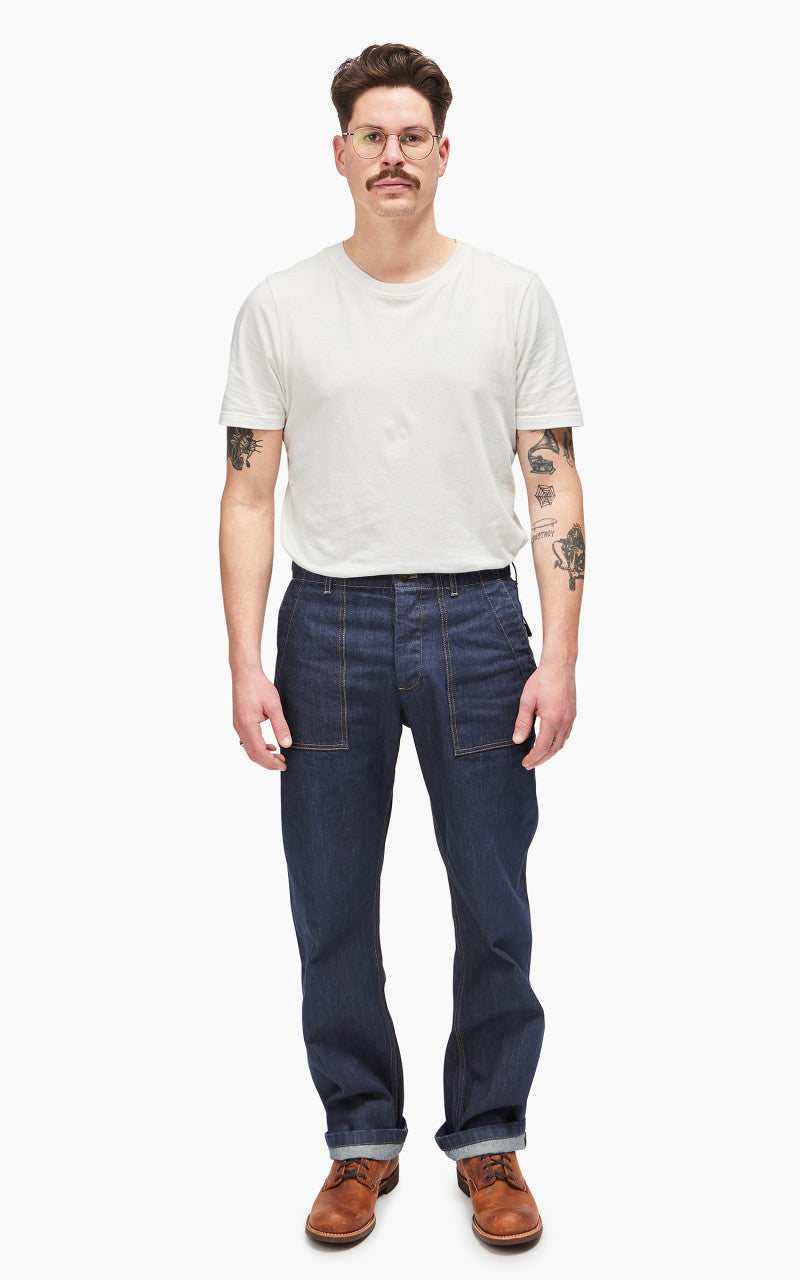 The Quartermaster Fatigue Pant Rinsed Denim Selvegde Indigo