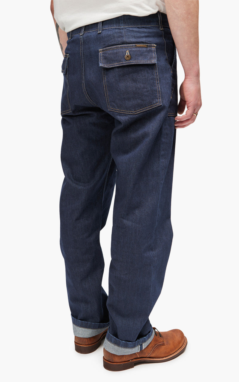 The Quartermaster Fatigue Pant Rinsed Denim Selvegde Indigo