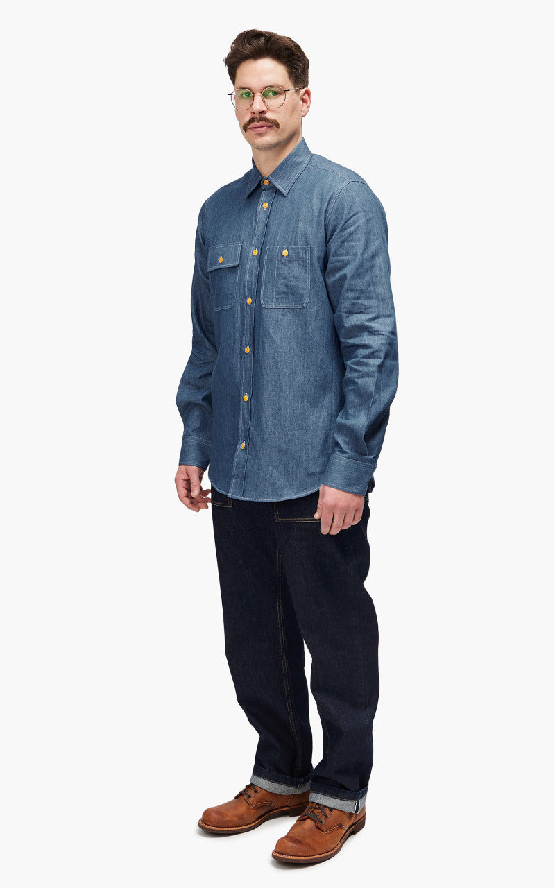 The Quartermaster Work Shirt Denim Wash Light Blue