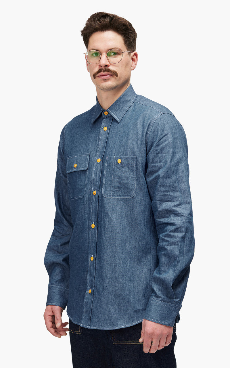 The Quartermaster Work Shirt Denim Wash Light Blue