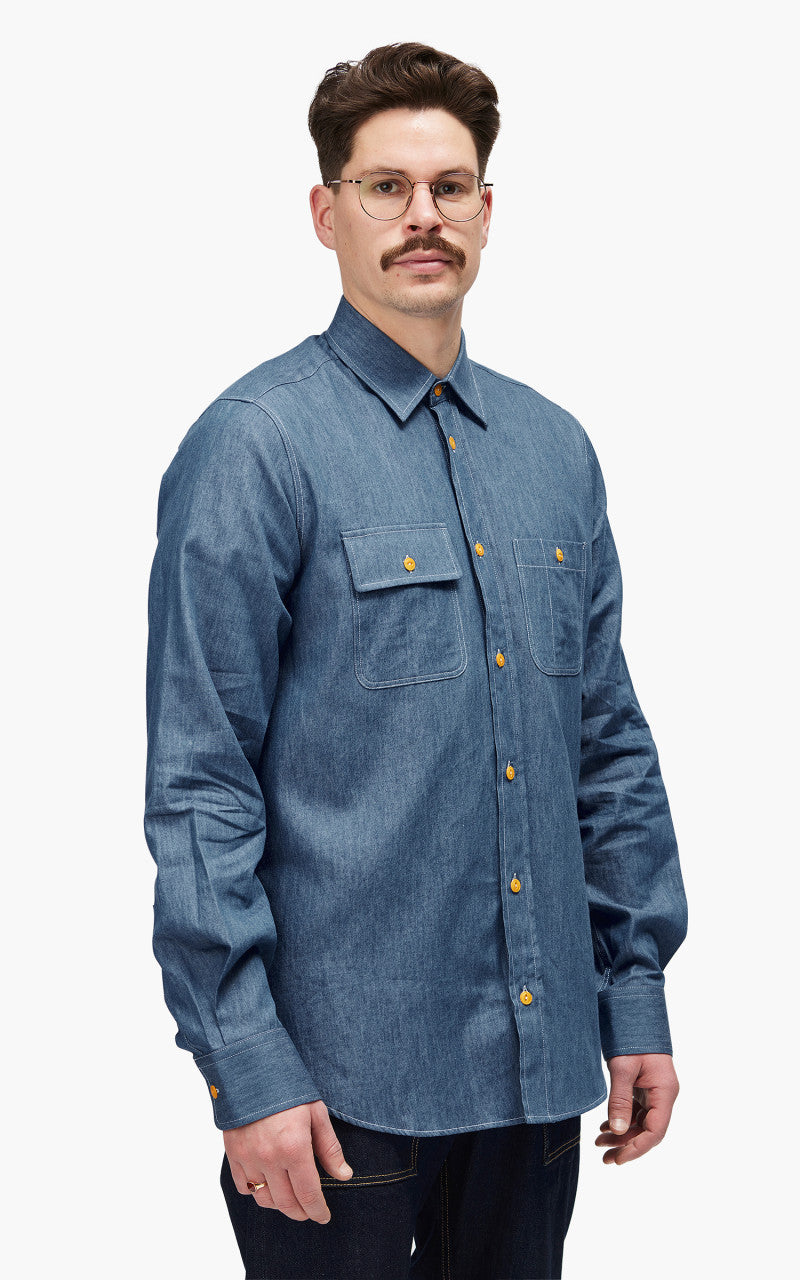 The Quartermaster Work Shirt Denim Wash Light Blue