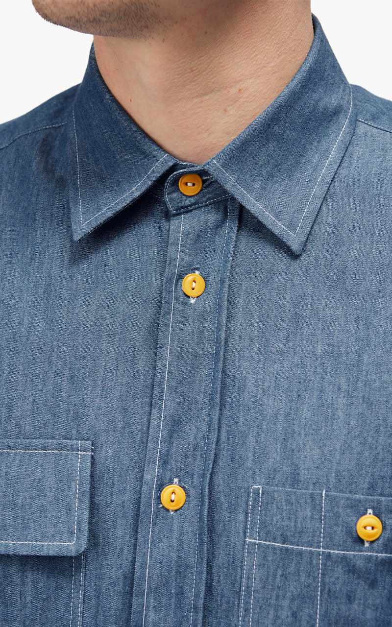 The Quartermaster Work Shirt Denim Wash Light Blue