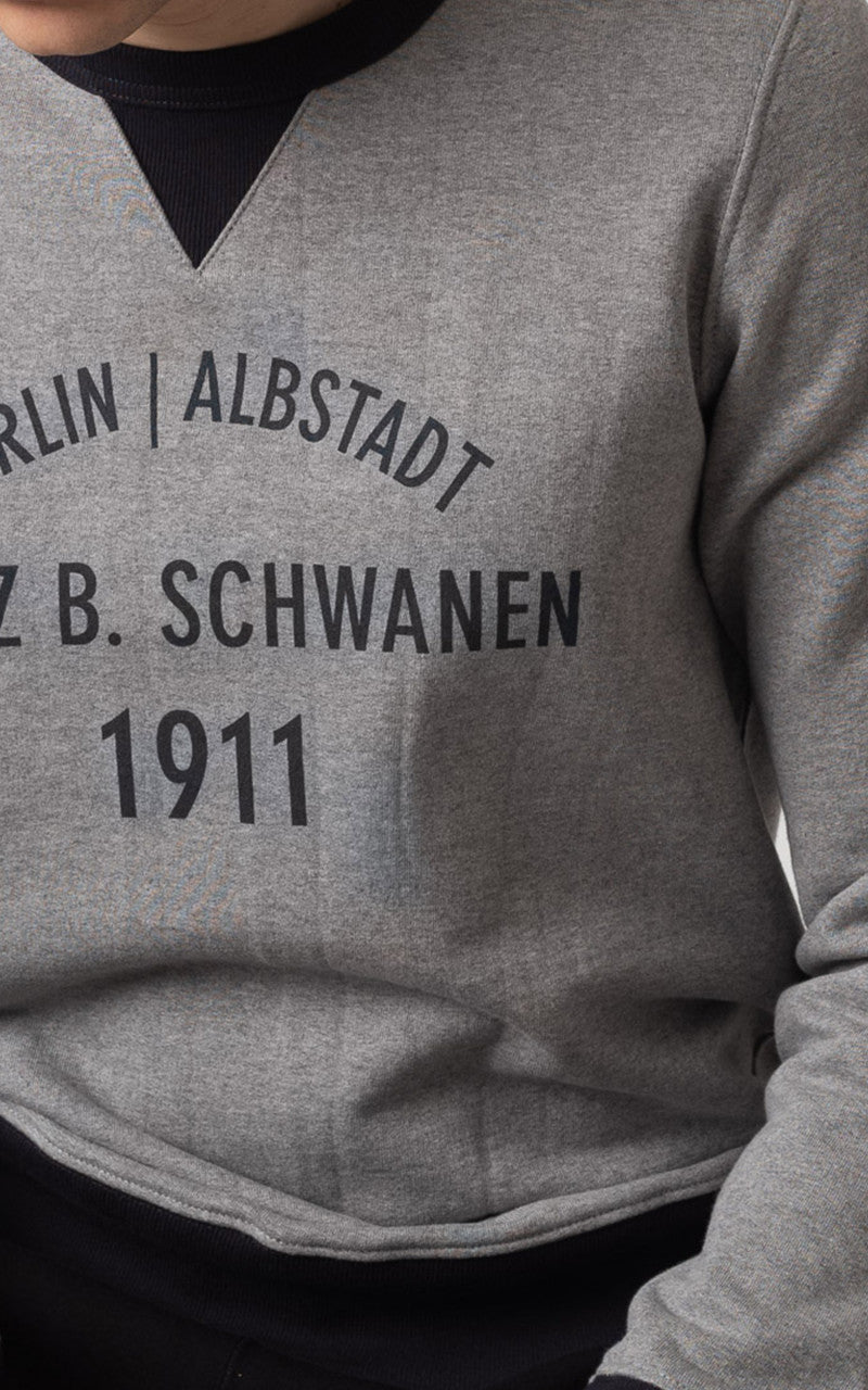 Merz b. Schwanen TR348BA Sweatshirt Grey Melange/Charcoal