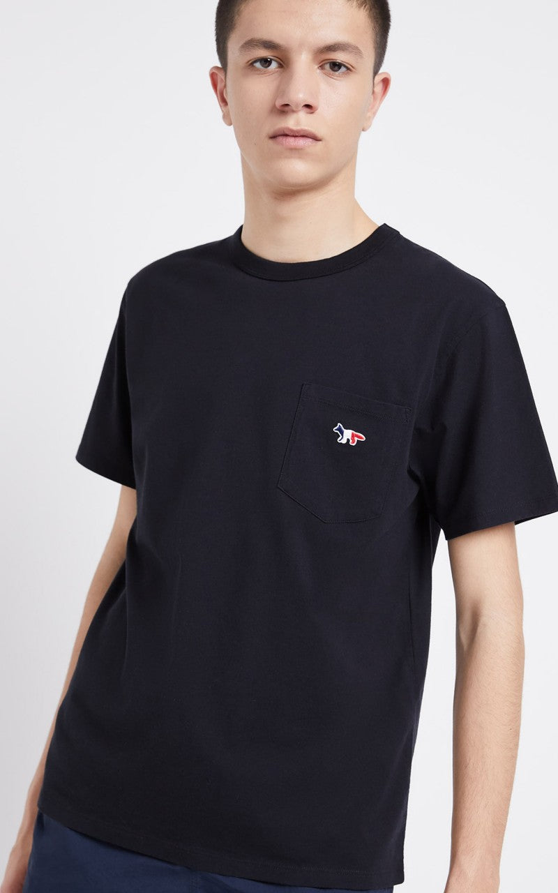 Maison Kitsuné Tricolor Fox Patch Pocket T-Shirt Black