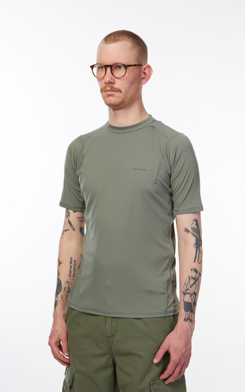 Snow Peak Pe Power Dry S/S Tee Greykhaki