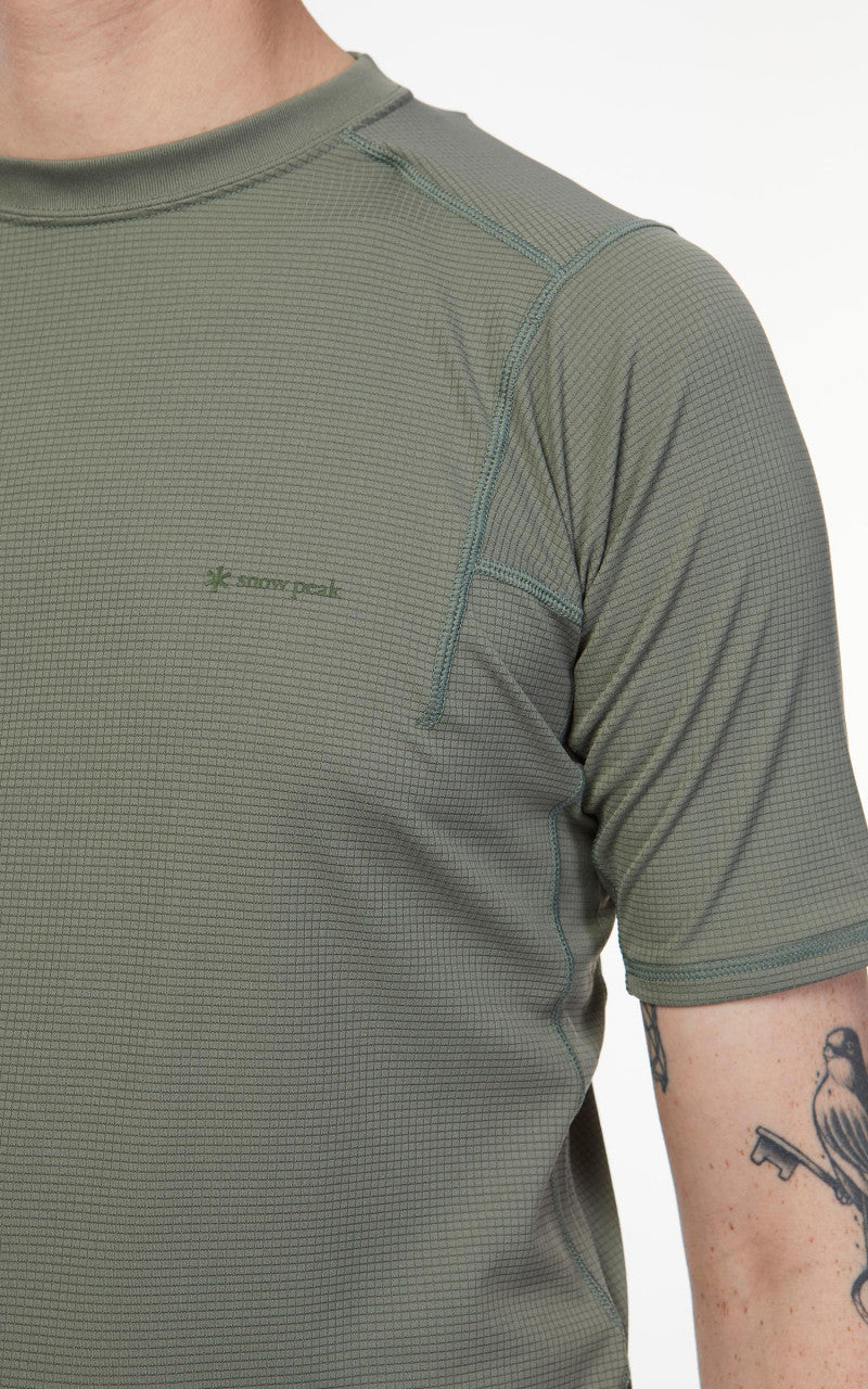 Snow Peak Pe Power Dry S/S Tee Greykhaki