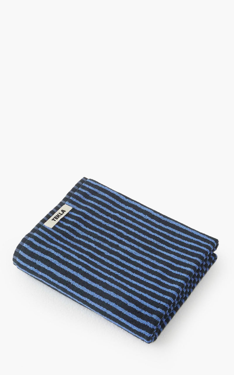TEKLA Terry Towel Stripes Black/Blue Stripes