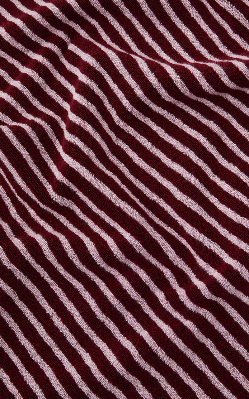 TEKLA Terry Towel Stripes Red/Rose Stripes
