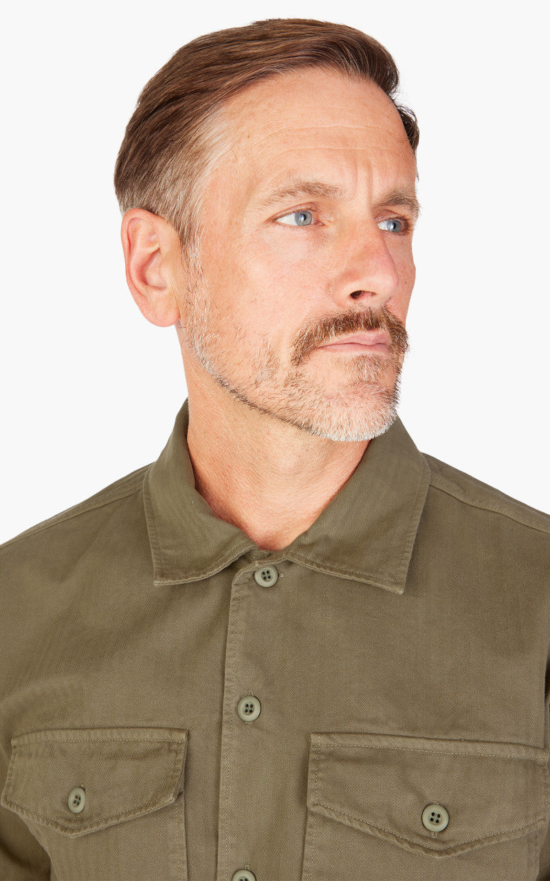 Tellason Fatigue Shirt Herringbone Twill Military