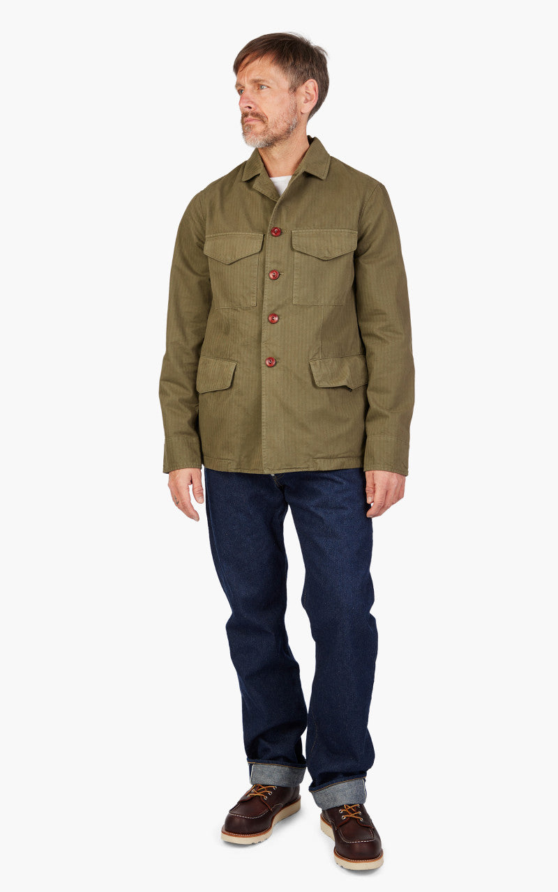 Tellason Explorer Jacket Herringbone Twill Olive