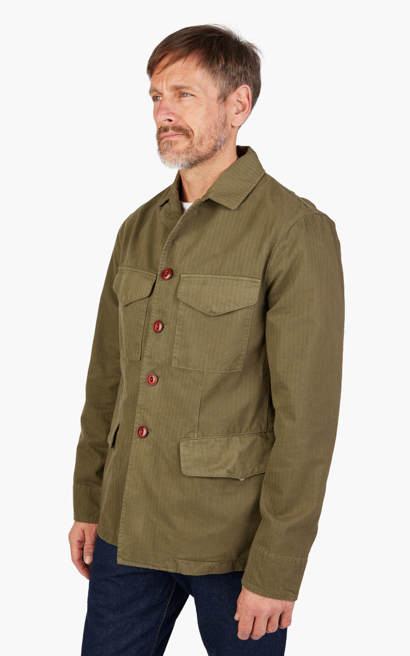 Tellason Explorer Jacket Herringbone Twill Olive