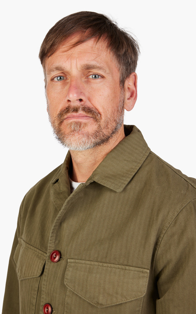Tellason Explorer Jacket Herringbone Twill Olive