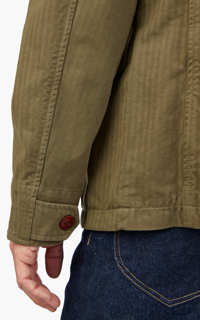 Tellason Explorer Jacket Herringbone Twill Olive