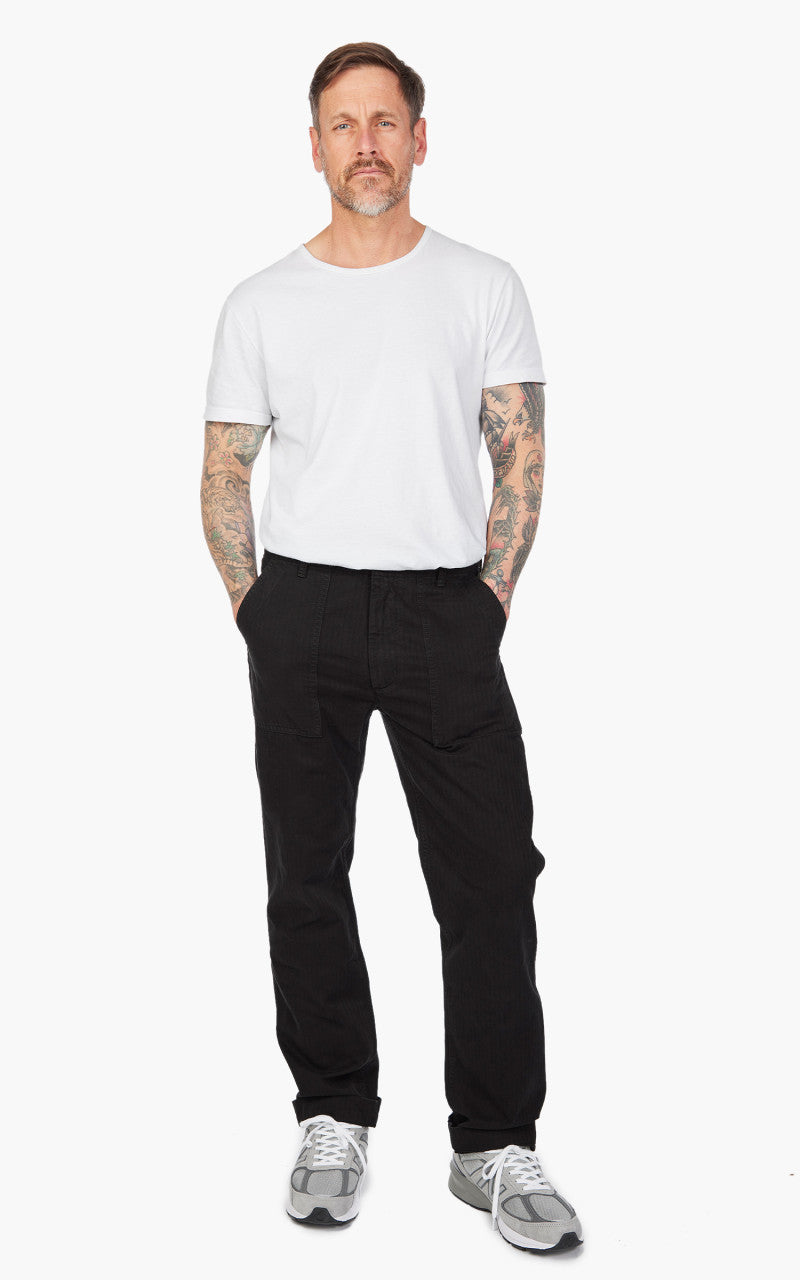 Tellason Fatigue Pant Straight Herringbone Twill Black