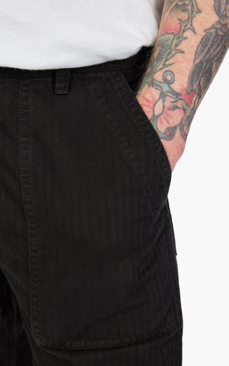 Tellason Fatigue Pant Straight Herringbone Twill Black