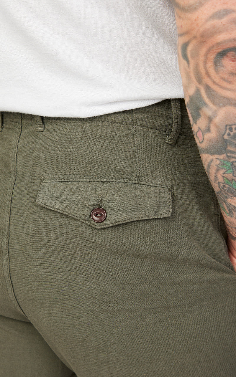 Tellason Army Chino Cotton Linen Slub Moss