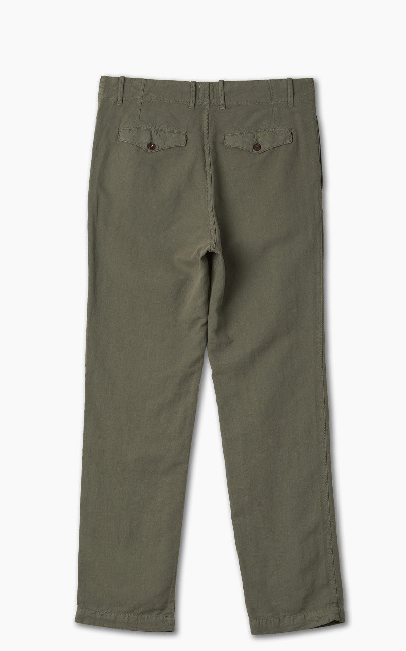 Tellason Army Chino Cotton Linen Slub Moss