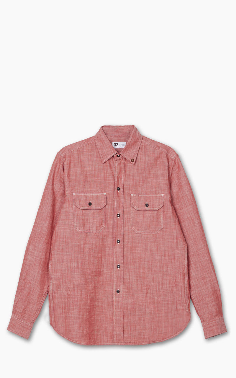 Tellason Clampdown Shirt Chambray Pinhais Red