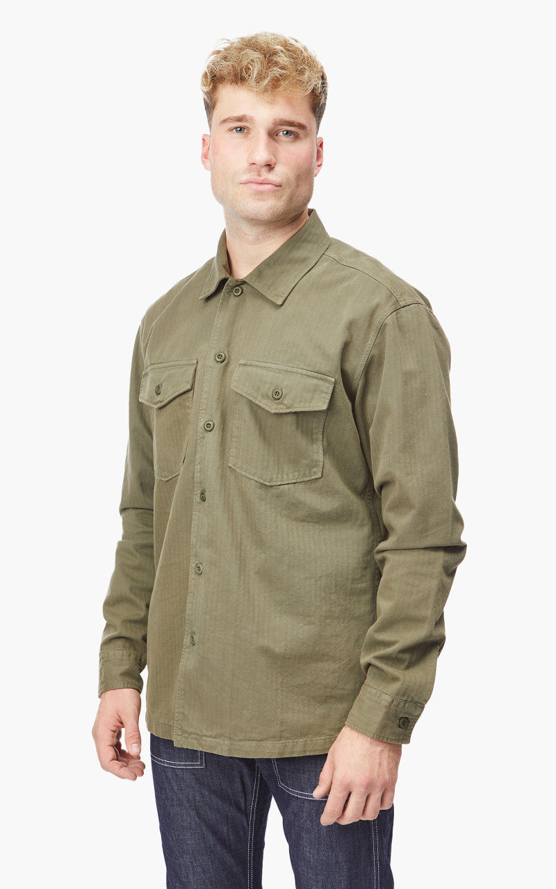 Tellason Fatigue Shirt Herringbone Olive