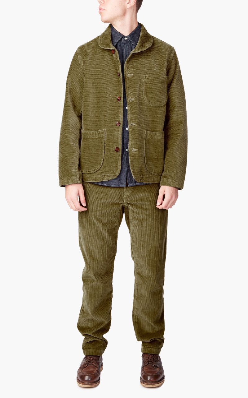 Tellason Shawl Collar Jacket Kindermann Corduroy Olive