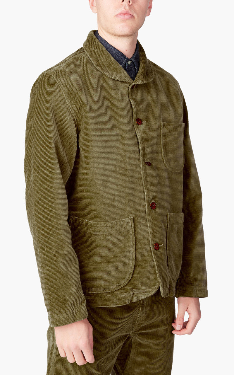 Tellason Shawl Collar Jacket Kindermann Corduroy Olive
