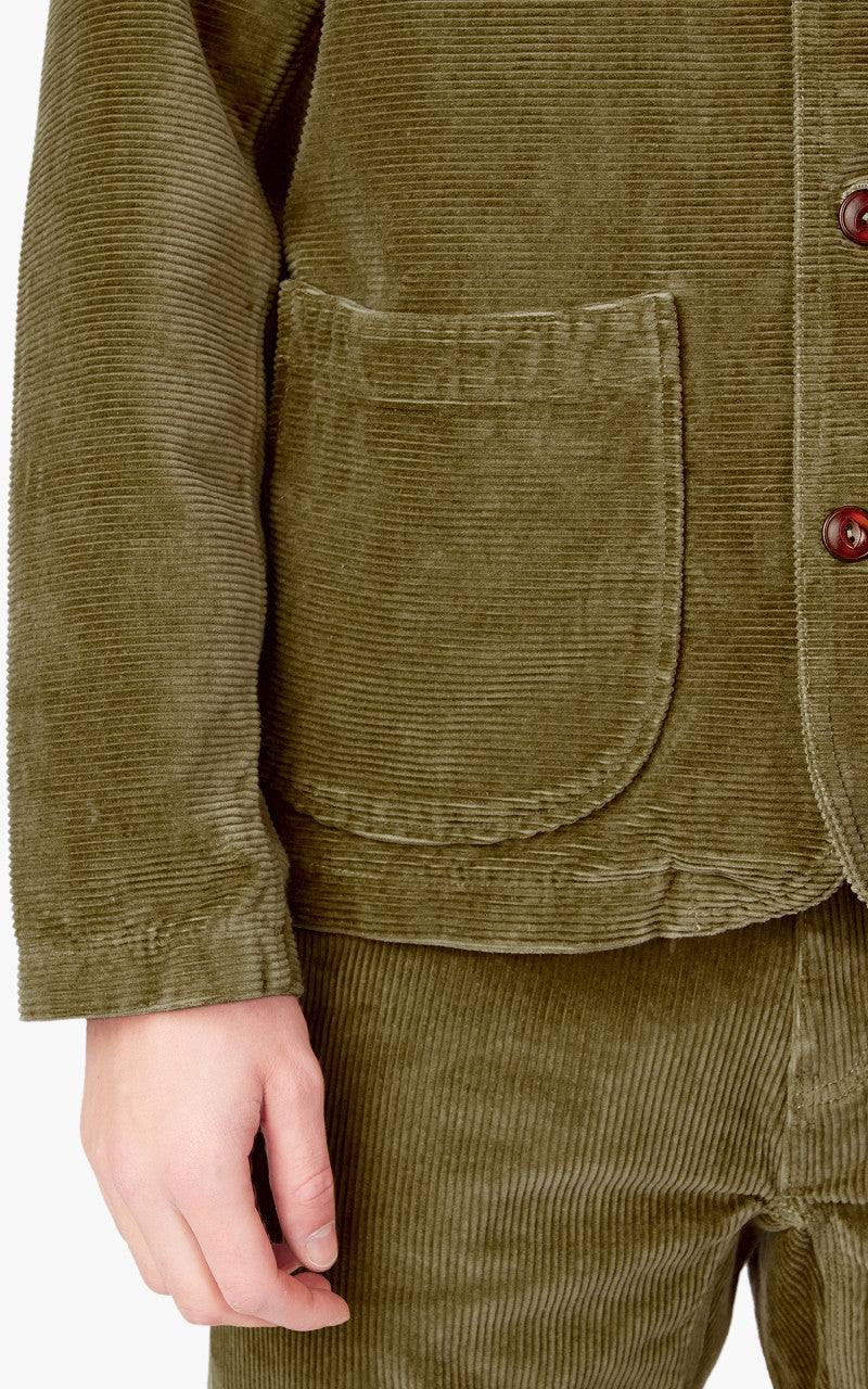 Tellason Shawl Collar Jacket Kindermann Corduroy Olive
